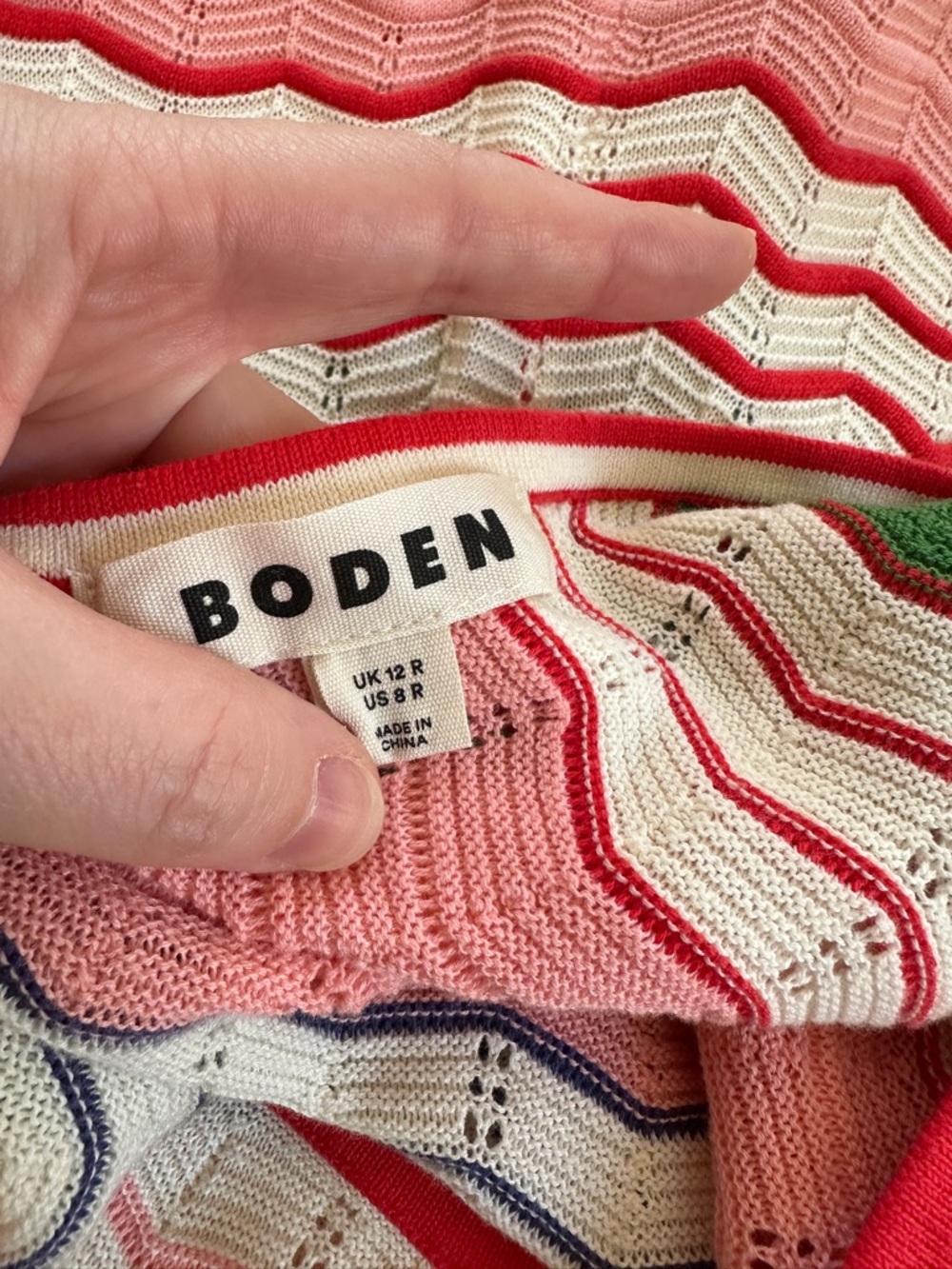 Boden V-Neck Maxi Knitted Dress in Multi Stripe (8R) - Picture 7 of 8